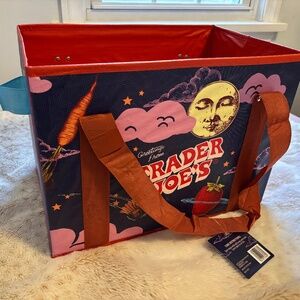 Trader Joe’s Standup Collapsible Reusable Shopping Bag Foldable Grocery Tote NEW